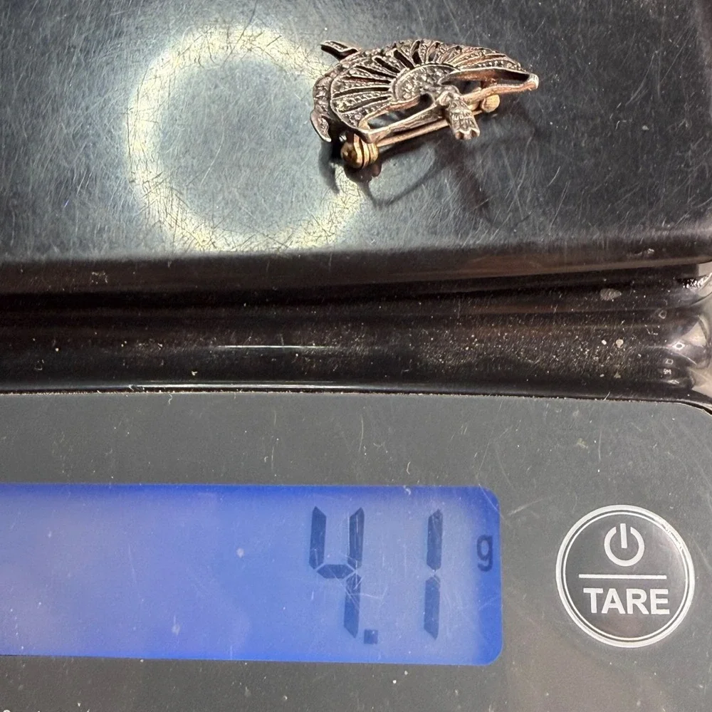 Vintage Sterling Silver Dancer Brooch Ballerina Marcasite
